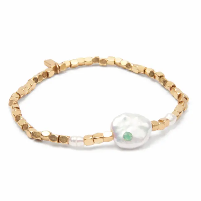 Scout Pearl Affirmation Bracelet- Courage/Gold