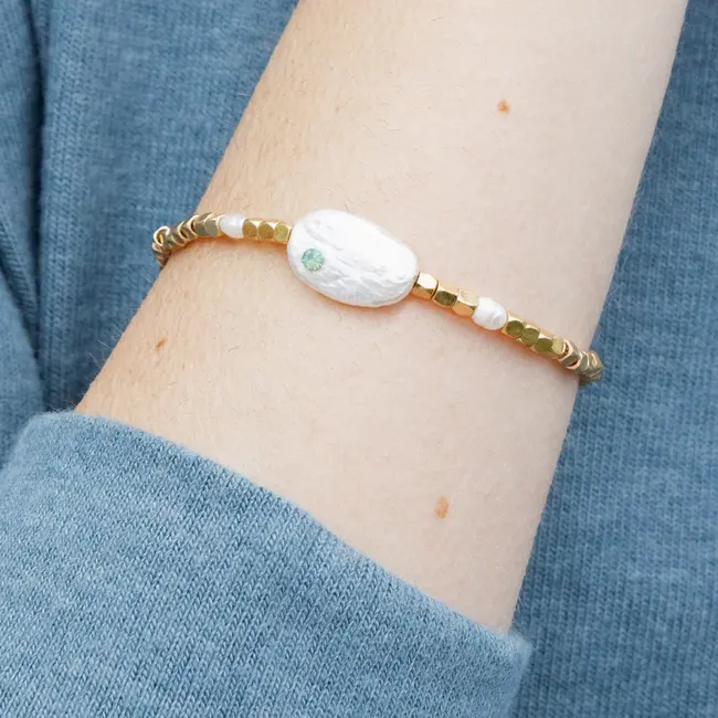 Scout Pearl Affirmation Bracelet- Courage/Gold