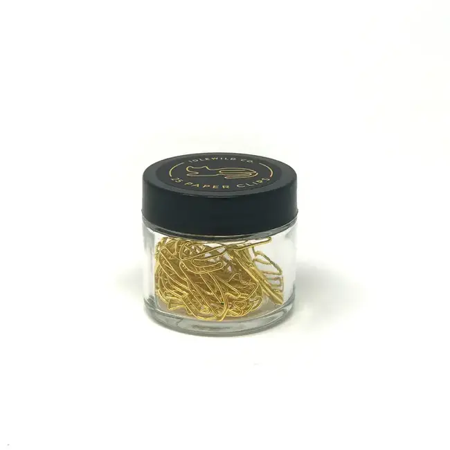 Idlewild Co. Cat Gold Plated Paper Clips- Jar of 25