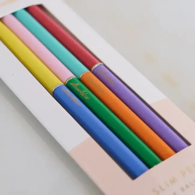 Idlewild Co. Slim Pens Set of Four- Duo Tone Classic Rainbow