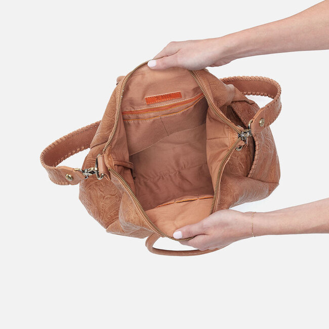 Hobo Sheila Large Satchel- Saddle Tooled Emboss
