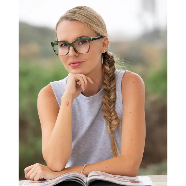 Blue Planet Eyewear Morgan - Green/Brown Tort +1.00