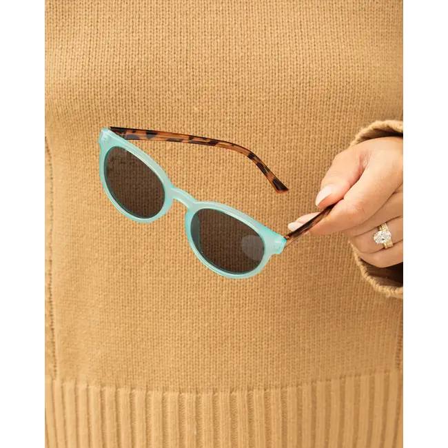 Blue Planet Eyewear Lake - Milky Aqua / Honey Tortoise Temples / Smoke