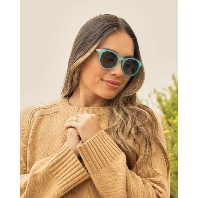 Blue Planet Eyewear Lake - Milky Aqua / Honey Tortoise Temples / Smoke