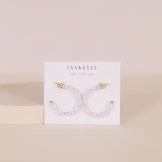 JaxKelly Multi Pearl Hoop Earrings