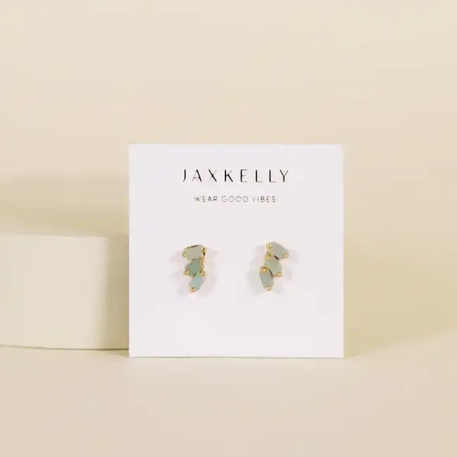 JaxKelly Offset Trio Earrings- Amazonite