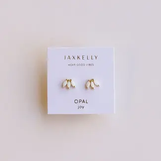 JaxKelly Opal Crown Stud- White