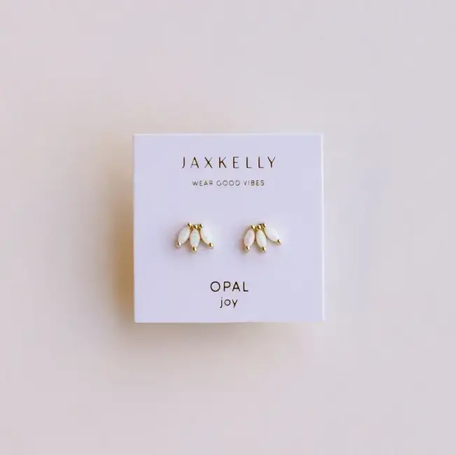 JaxKelly Opal Crown Stud- White