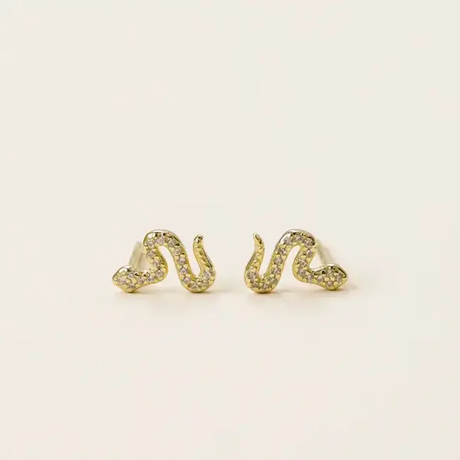 JaxKelly Pave Stud Gold- Snake