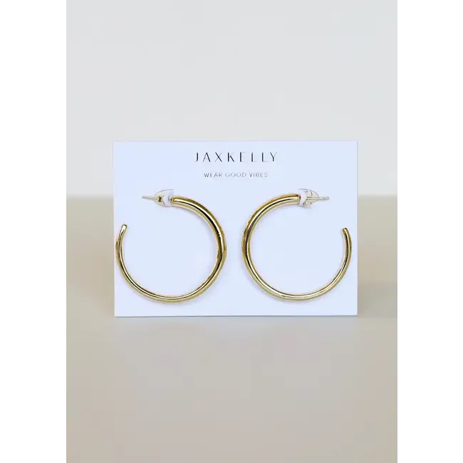 JaxKelly Everyday Gold Hoop Earrings- Large