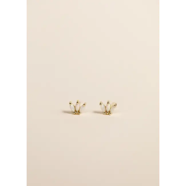 JaxKelly Opal Crown Stud- White