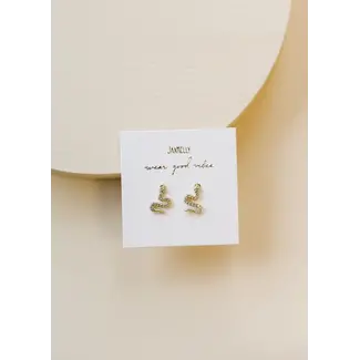 JaxKelly Pave Stud Gold- Snake