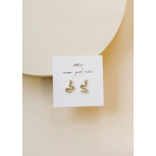 JaxKelly Pave Stud Gold- Snake