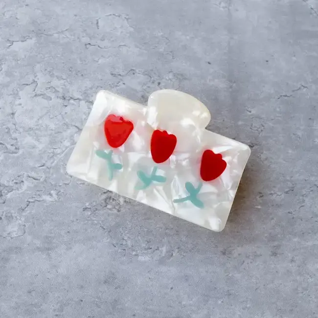 Tiepology Beyond the Tulip Hair Claw- Vintage Tulip Red
