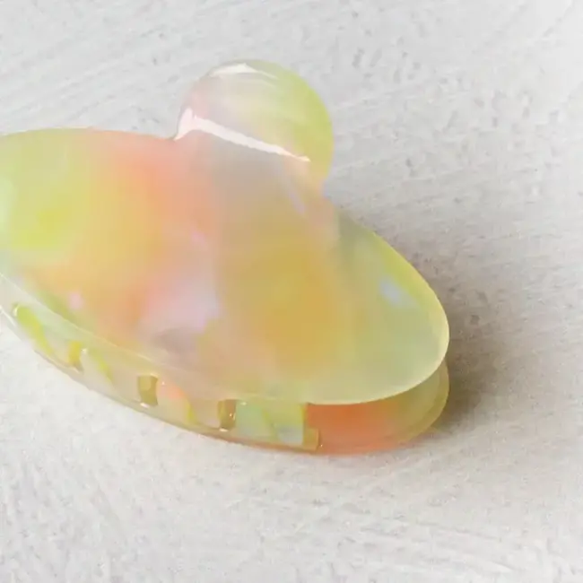 Tiepology Oval the Rainbow Hair Claw- Guava Juice
