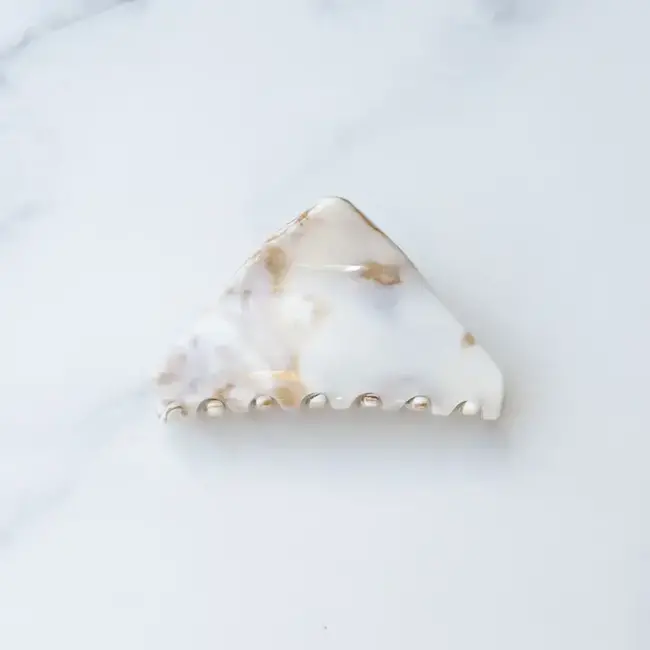 Tiepology Shark Fin Hair Claw- Cream Marble