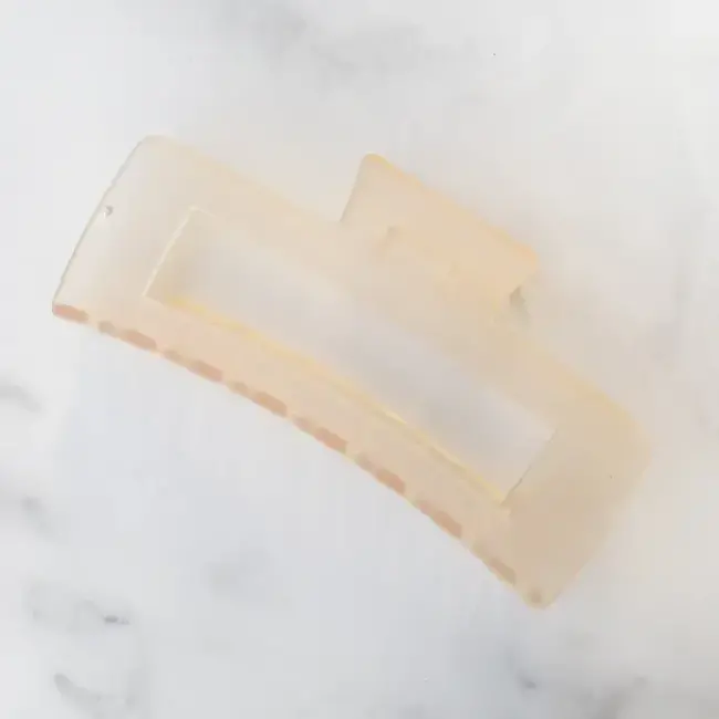 Tiepology Jumbo Long Square Hair Clip- Ice Matte Beige
