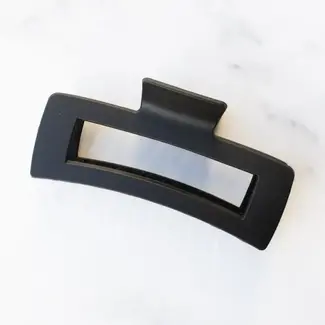 Tiepology Jumbo Long Square Hair Clip- Matte Black
