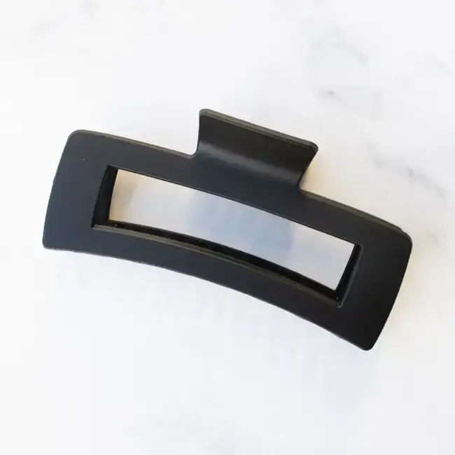 Tiepology Jumbo Long Square Hair Clip- Matte Black