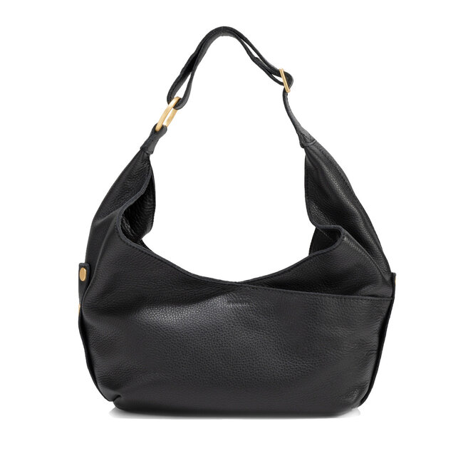 Hammitt Tom Zip Medium - Black - Brushed Gold - Red Zip