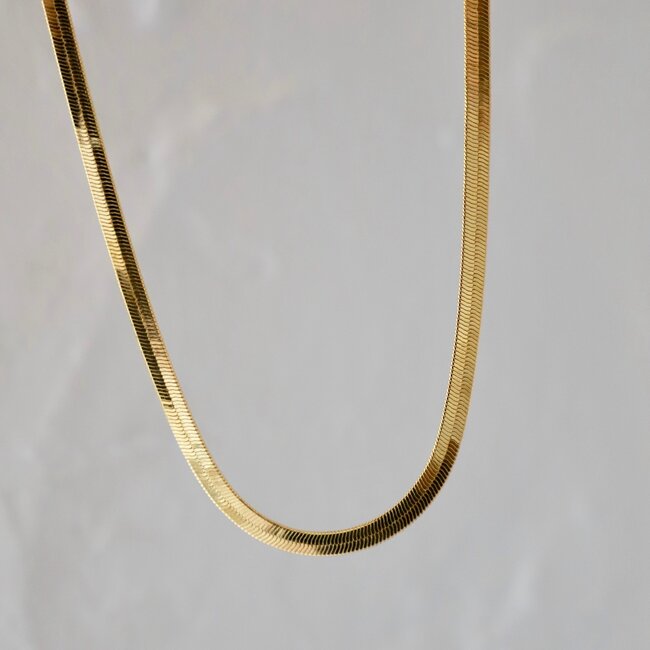 Katie Waltman Herringbone Chain Necklace Gold