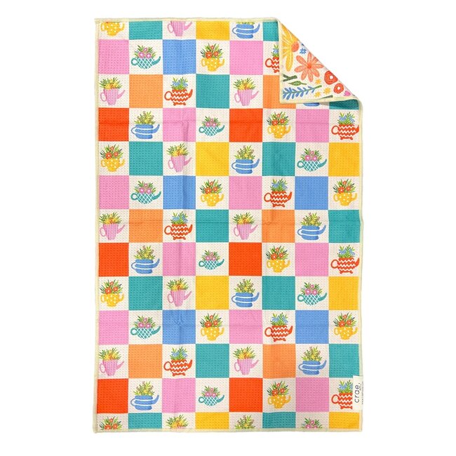 Crae.Home Tea Garden: Reversible Hand Towel - Cream Multi