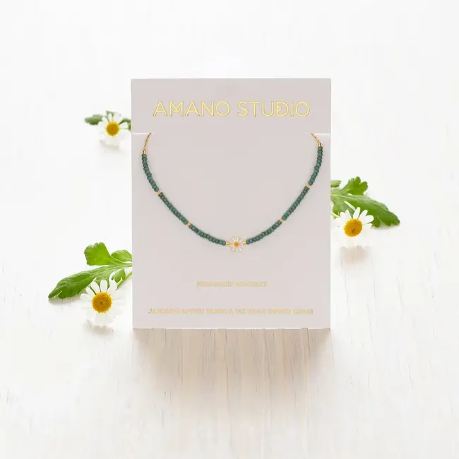 Amano Studio Daisy Miyuki Bead Friendship Bracelet -Blue Picasso