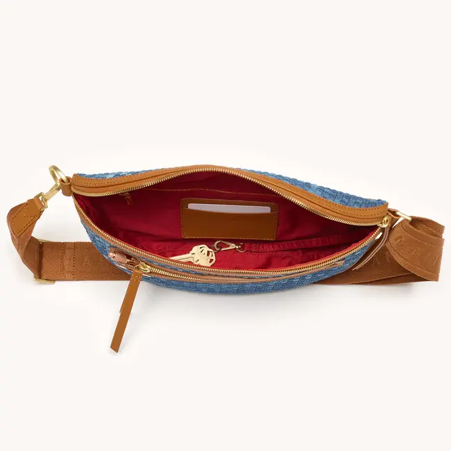 Hammitt Charles Crossbody Large - Mosaic Denim - Brushed Gold