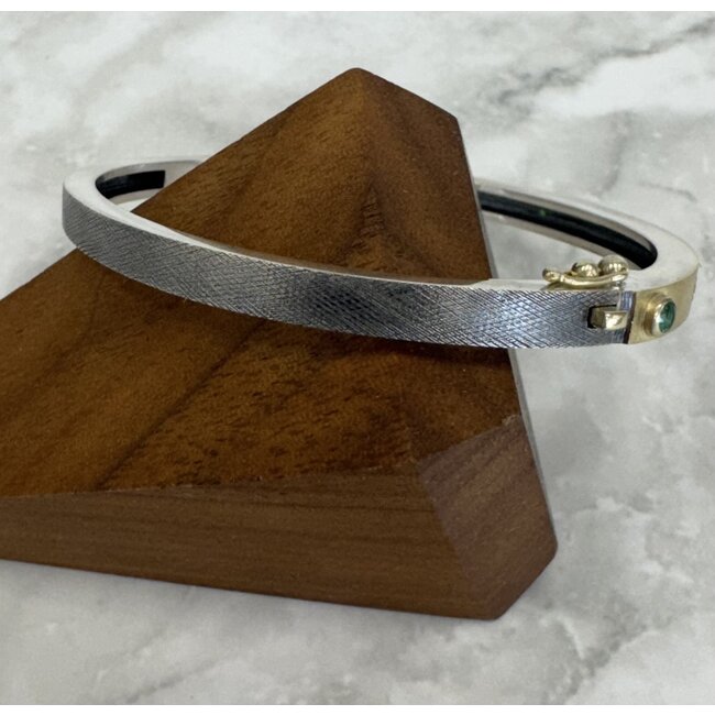 Rene Escobar Fine Rene Escobar Junia 6mm YG Front .7 Ct Diamonds and Turq  Bracelet