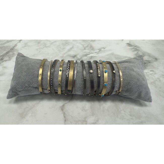 Rene Escobar Fine Rene Escobar Junia 6mm YG Front .7 Ct Diamonds and Turq  Bracelet