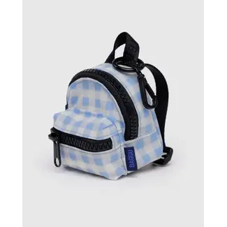 Baggu Backpack Charm - Light Blue Gingham