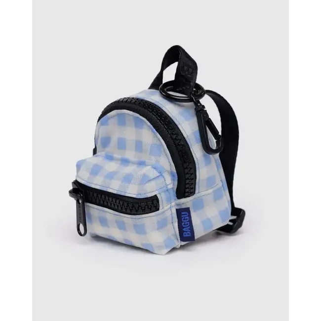 Baggu Backpack Charm - Light Blue Gingham