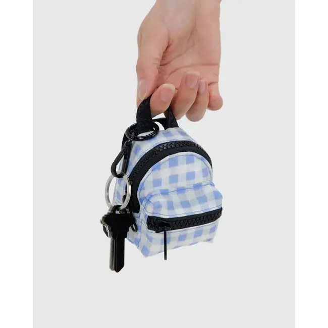 Baggu Backpack Charm - Light Blue Gingham