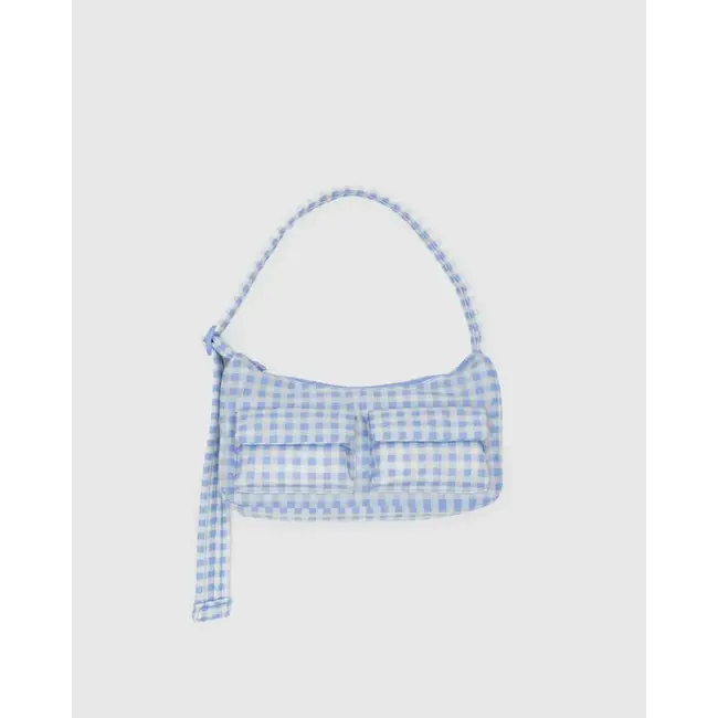 Baggu Cargo Shoulder Bag - Light Blue Gingham