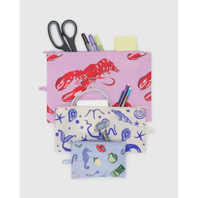 Baggu Flat Pouch Set- Sea Creatures