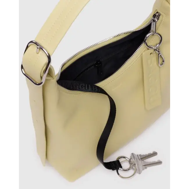 Baggu Mini Recycled Leather Shoulder Bag- Straw