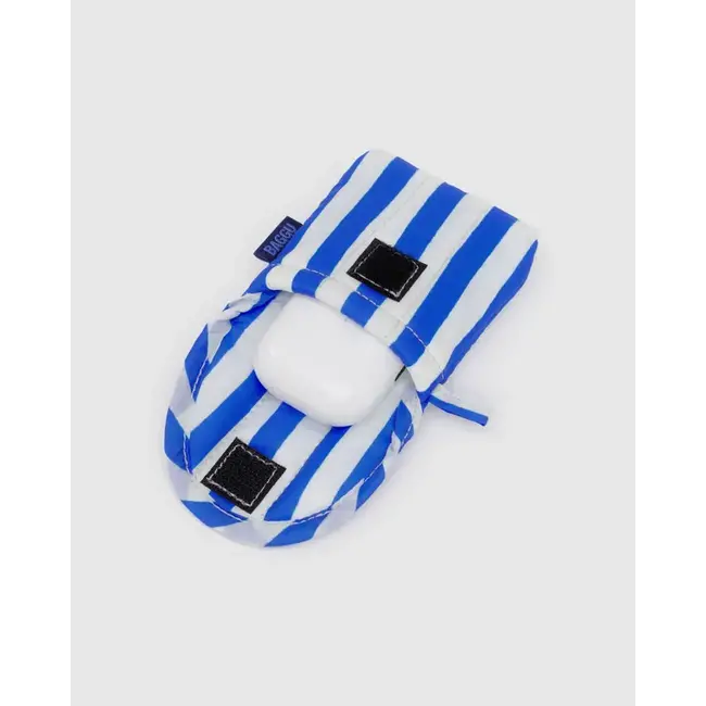 Baggu Puffy Earbuds Case- Blue Painted Stripe