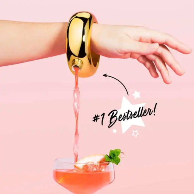 Blush Gold Bangle Flask 3oz