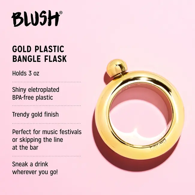 Blush Gold Bangle Flask 3oz