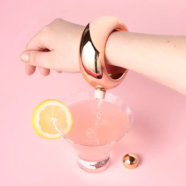 Blush Rose Gold Bangle Flask 3oz