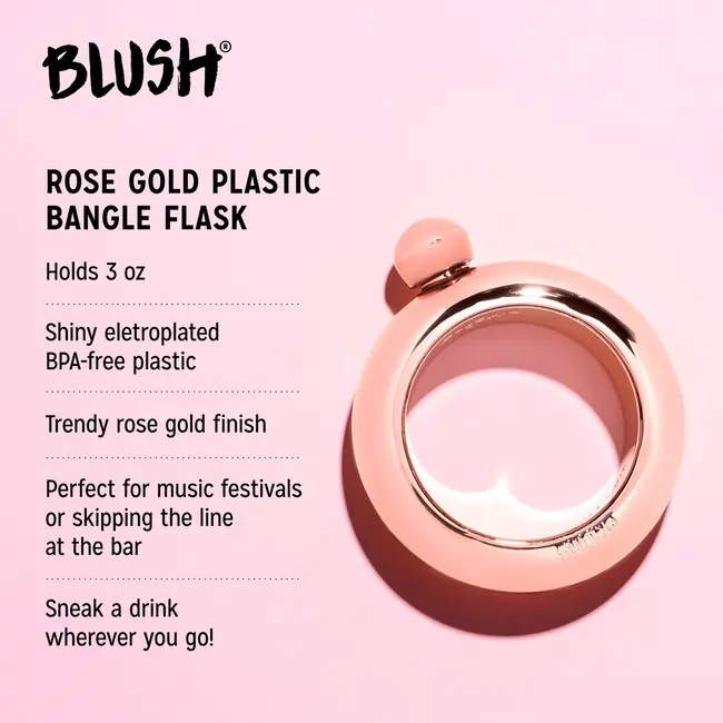 Blush Rose Gold Bangle Flask 3oz
