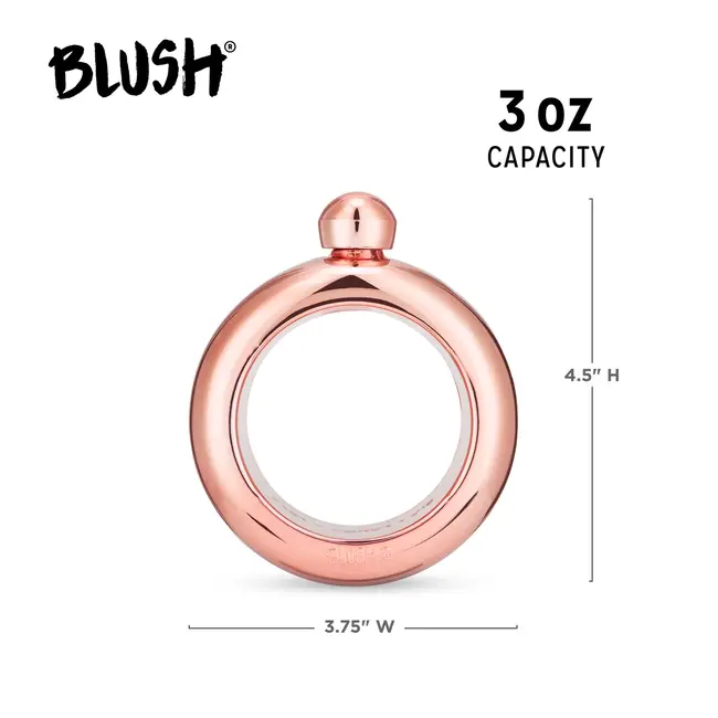 Blush Rose Gold Bangle Flask 3oz