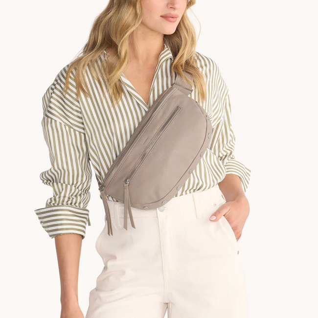 Hammitt Charles Crossbody Large - Pewter Pebble - Brush Silver