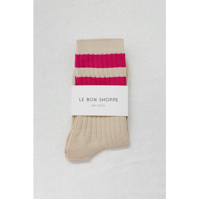 Le Bon Shoppe Her Socks - Varsity - Magenta