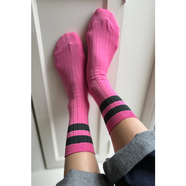 Le Bon Shoppe Her Socks - Varsity - Pink Green