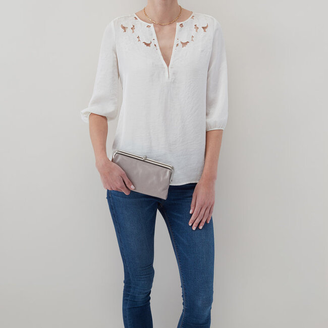 Hobo Lauren Clutch Wallet - Light Grey