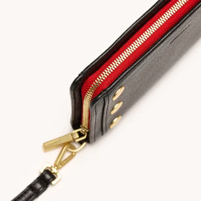 Hammitt Bryant Wallet - Black - Gold - Red Zip