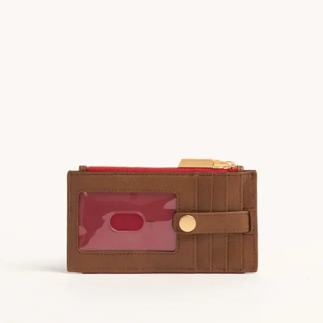 Hammitt 210 West-Mahogany Pebble-BG Red Zip