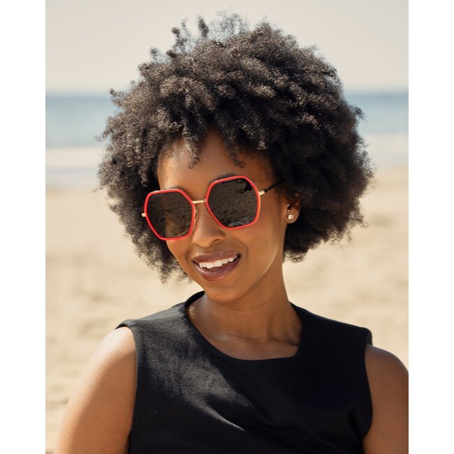 Blue Planet Eyewear Blue Planet Eyewear Addyson Red/Gold/Gradient Brown Polarized