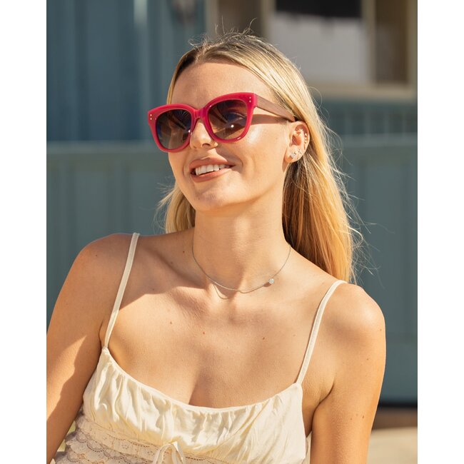 Blue Planet Eyewear Cora- Milky Fuchsia/Walnut Wood/ Gradient Brown